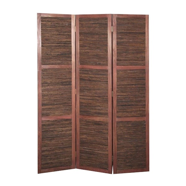 Palacedesigns 47 x 1.5 x 67 in. Decorative Brown Wood Bambusa Screen PA3097470 - main
